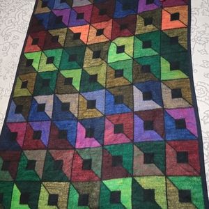 Biederlack Blanket Vintage Block Pattern